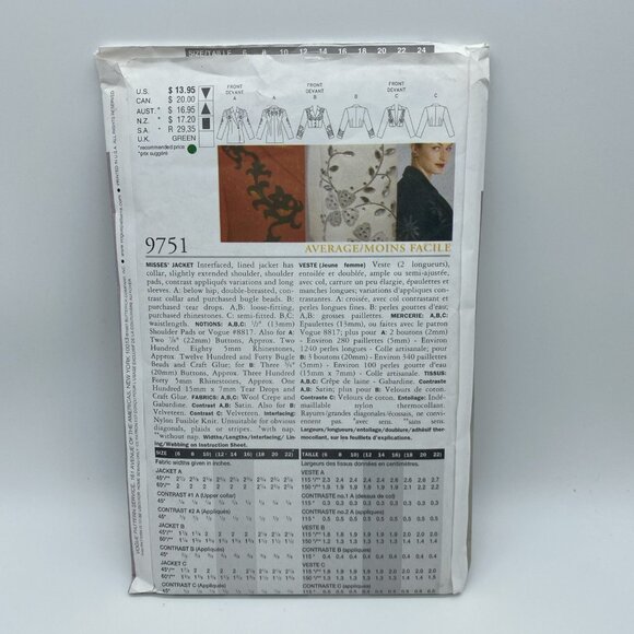 Vintage 90s Lot of 5 Sewing Patterns Women's Skirts Tops Jackets Dresses - Picture 10 of 16